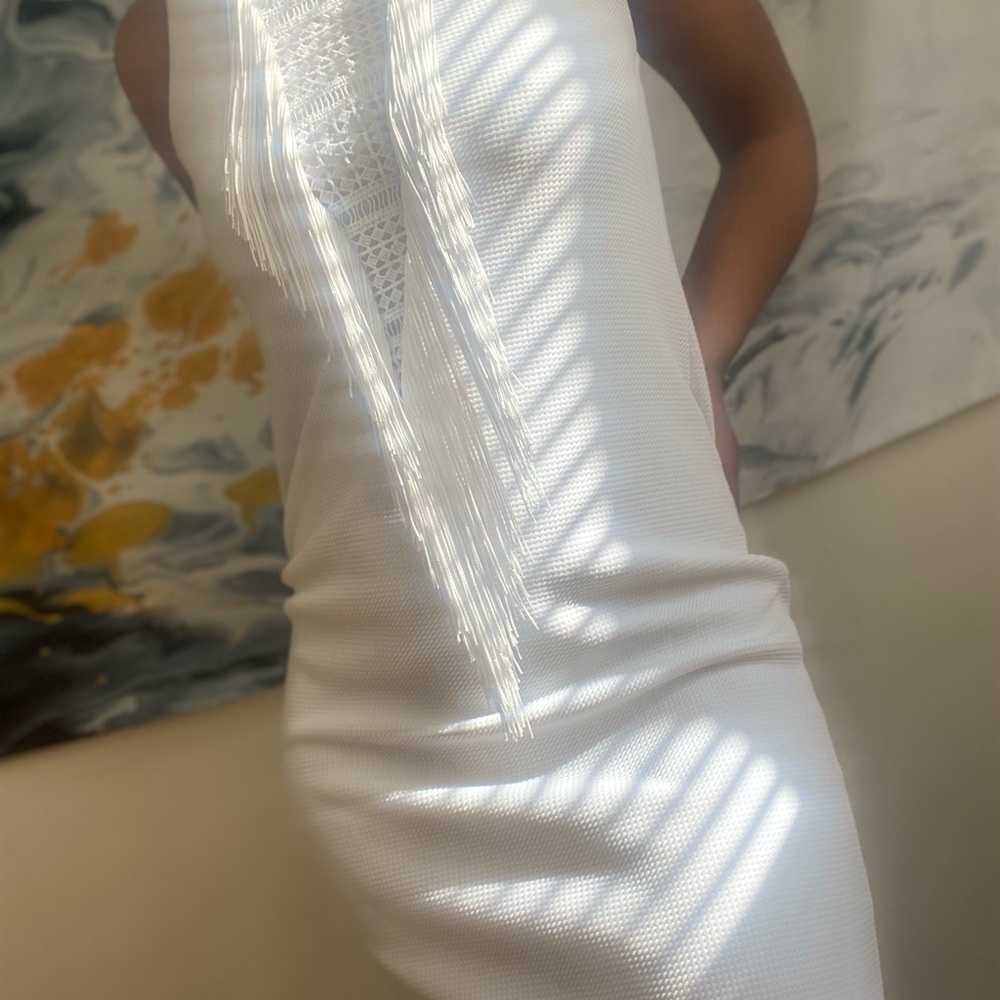 Fringe White dress